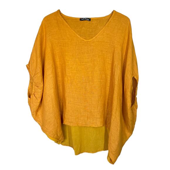 Raw Moda Apparel Tops - Raw Moda Italian Linen Batwing Top One Size